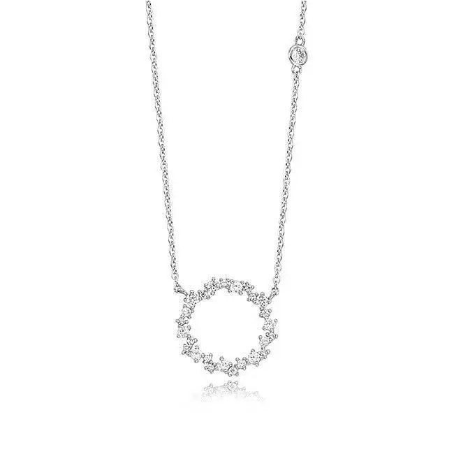 New Arrivals 925 Sterling Silver Crystal Round Necklaces Pendant Hot Sale
