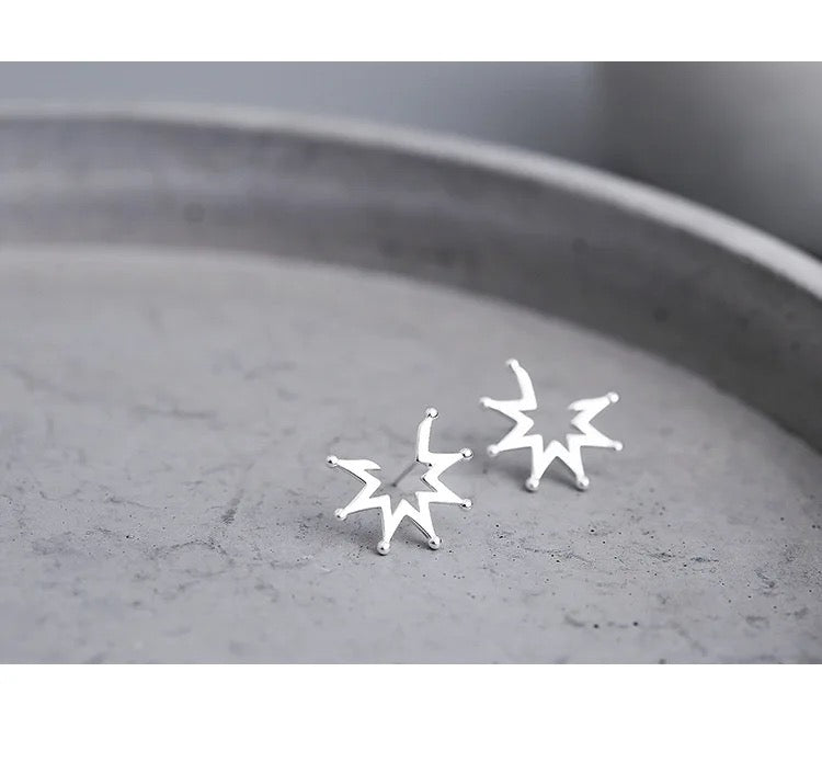 925 sterling silver sunflower Stud Earrings