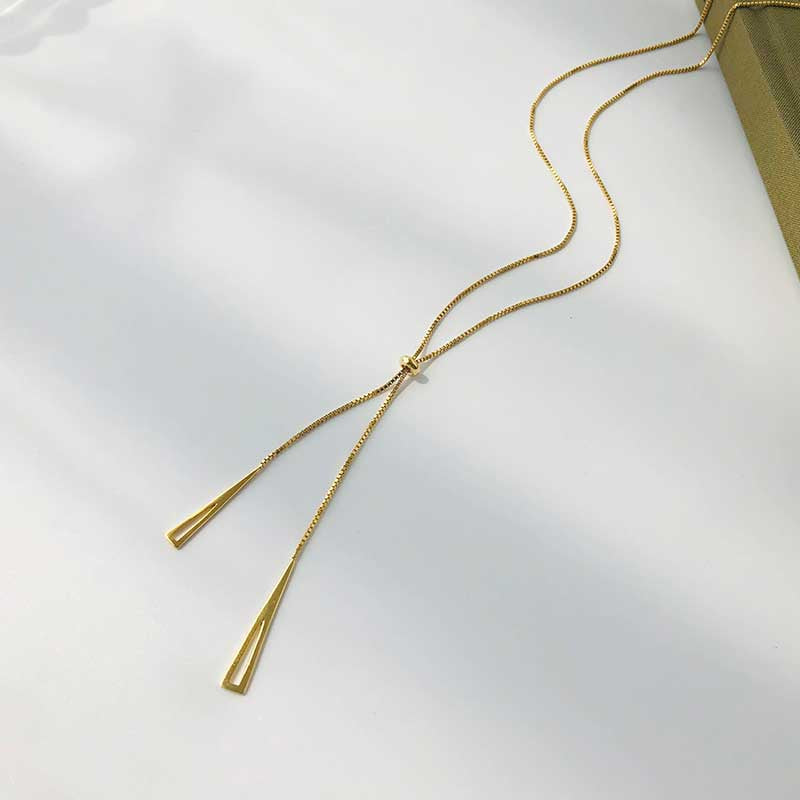 GOLD LARIAT STYLE MODERN NECKLACE "MILAN"