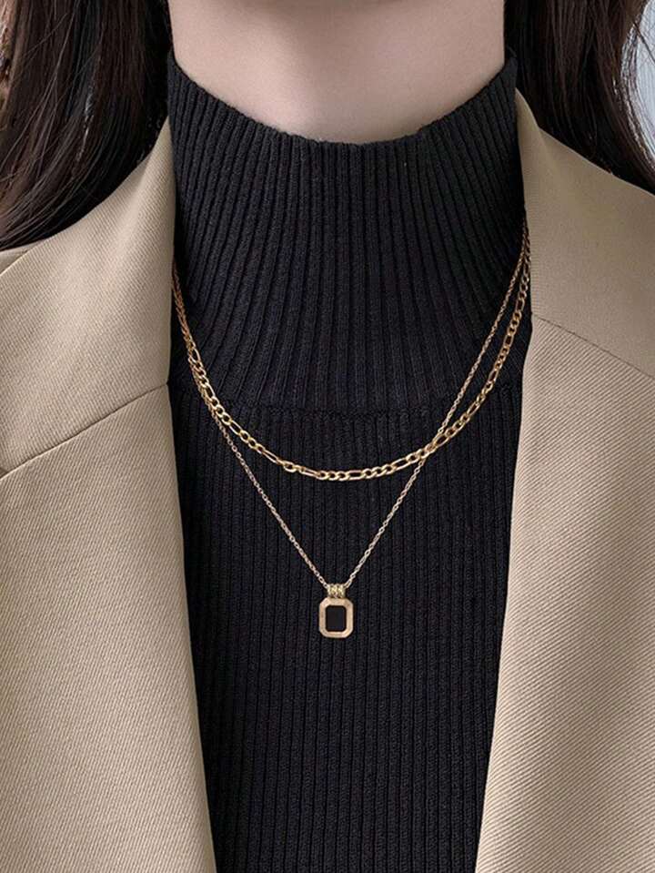 CHIARA LAYERED NECKLACE | BLACK ONYX 14KT