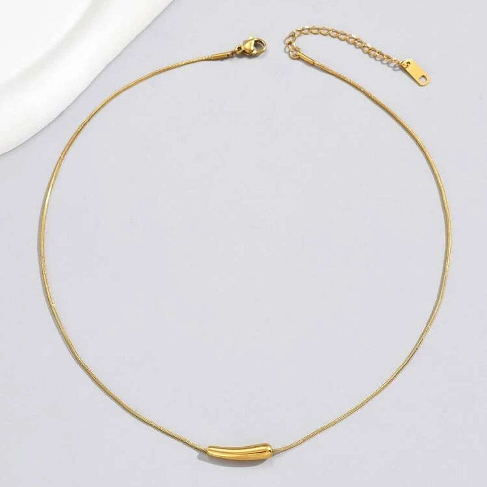 Metal Tube Pendant Necklace