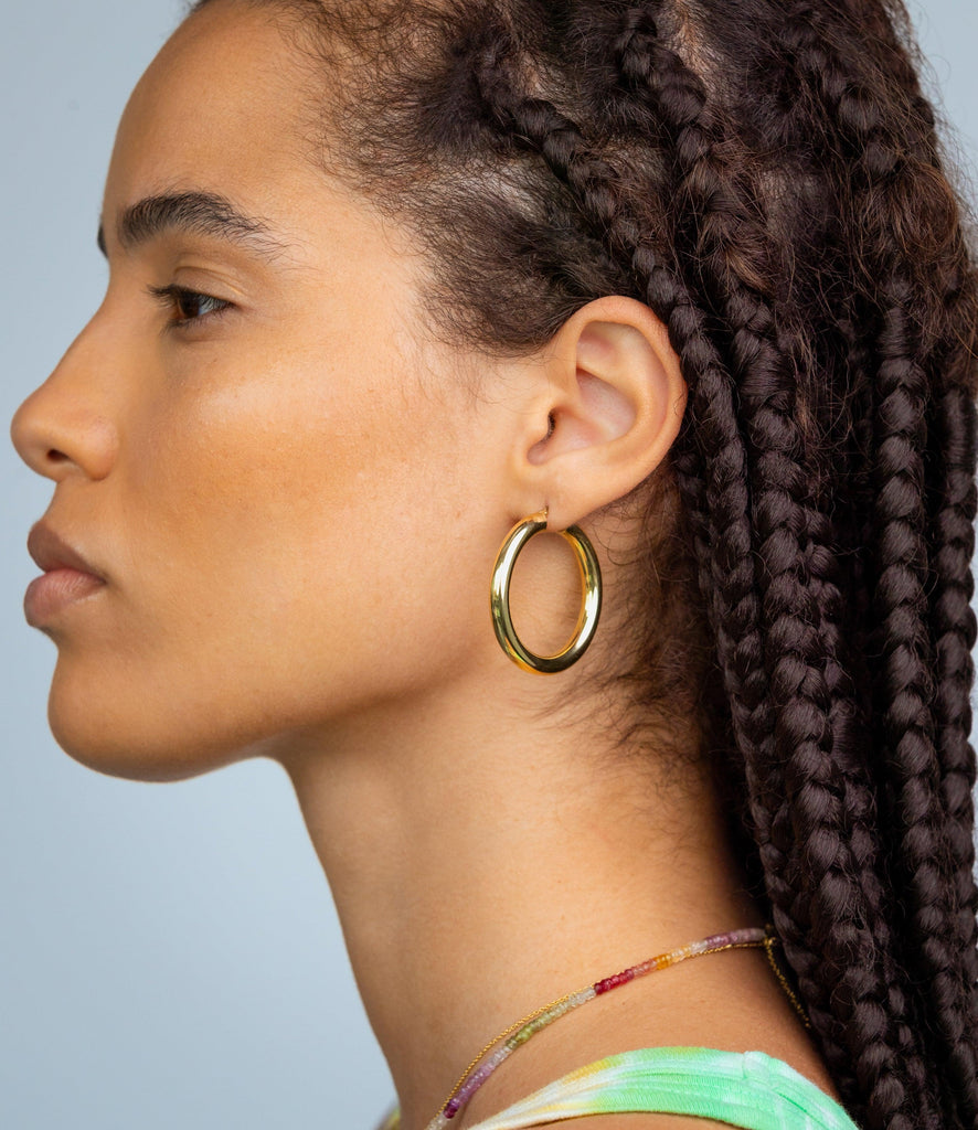 CHUNKY GOLD HOOP EARRINGS