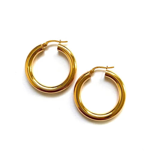 CHUNKY GOLD HOOP EARRINGS