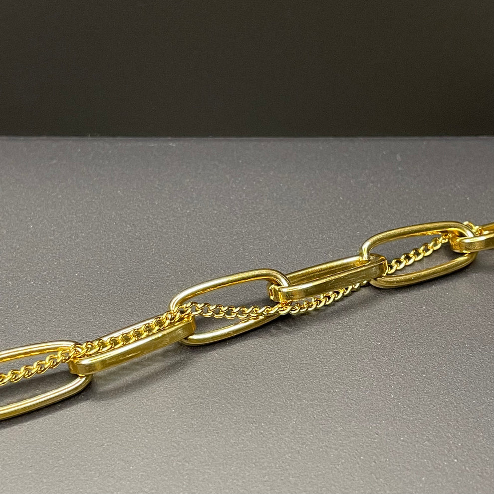 GOLD THICK LINK LAYERED BRACELET