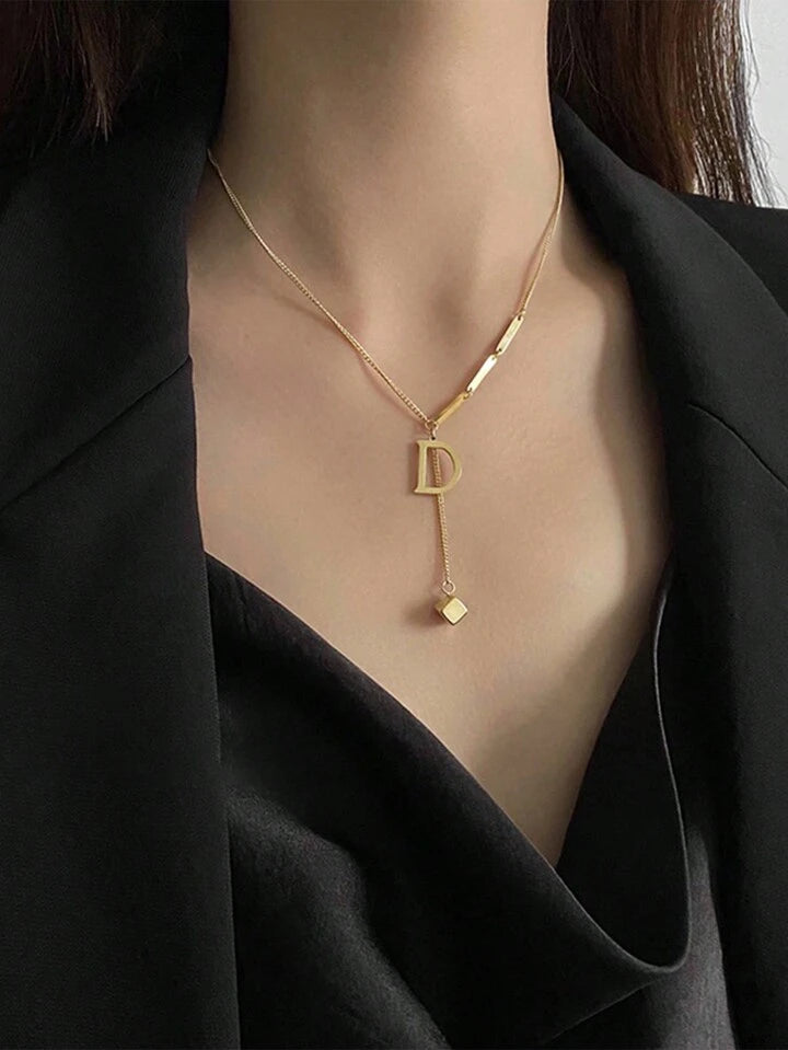 INITIAL D LETTER NECKLACE