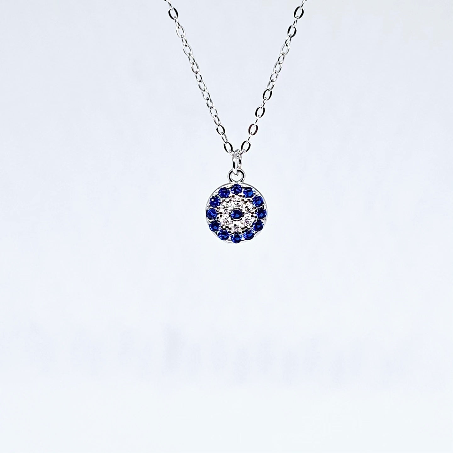 925k Sterling Silver Evil Eye Necklace