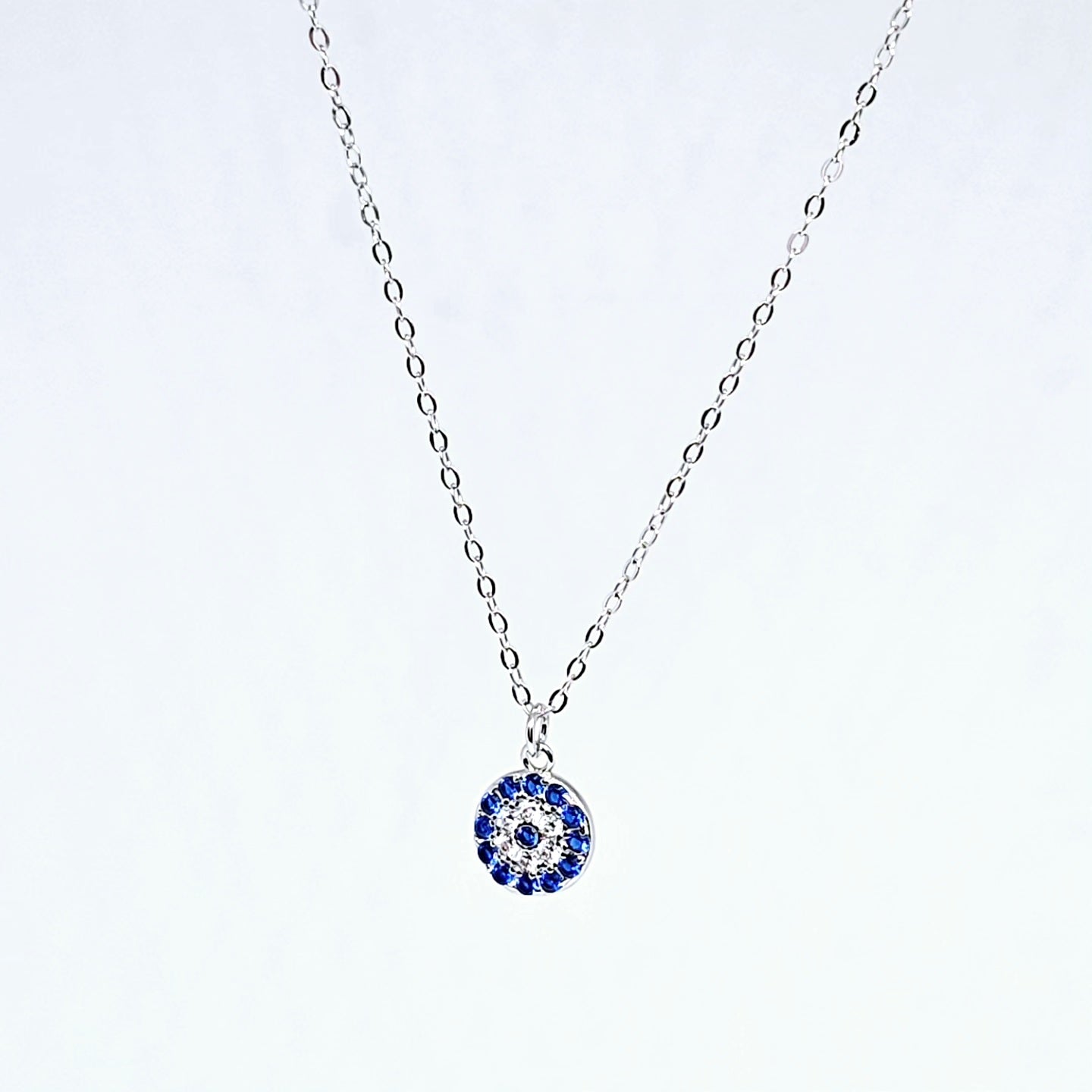925k Sterling Silver Evil Eye Necklace