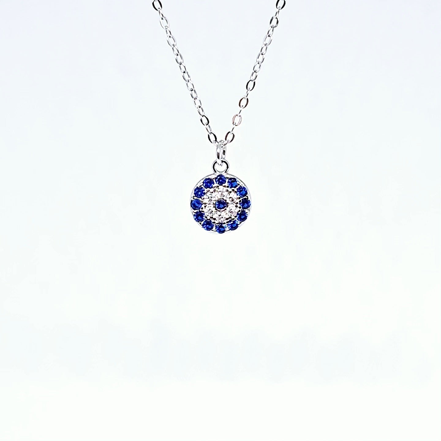 925k Sterling Silver Evil Eye Necklace