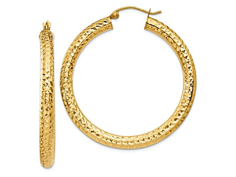 DIAMOND CUT HOOP EARRINGS