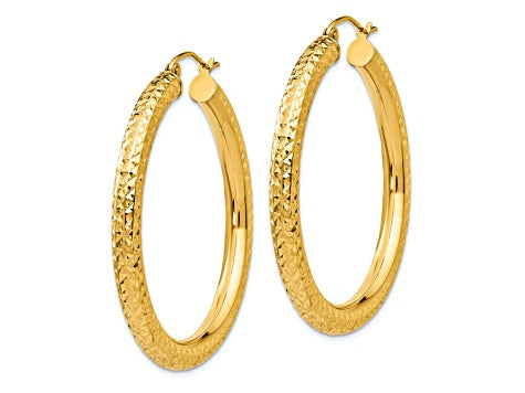 DIAMOND CUT HOOP EARRINGS