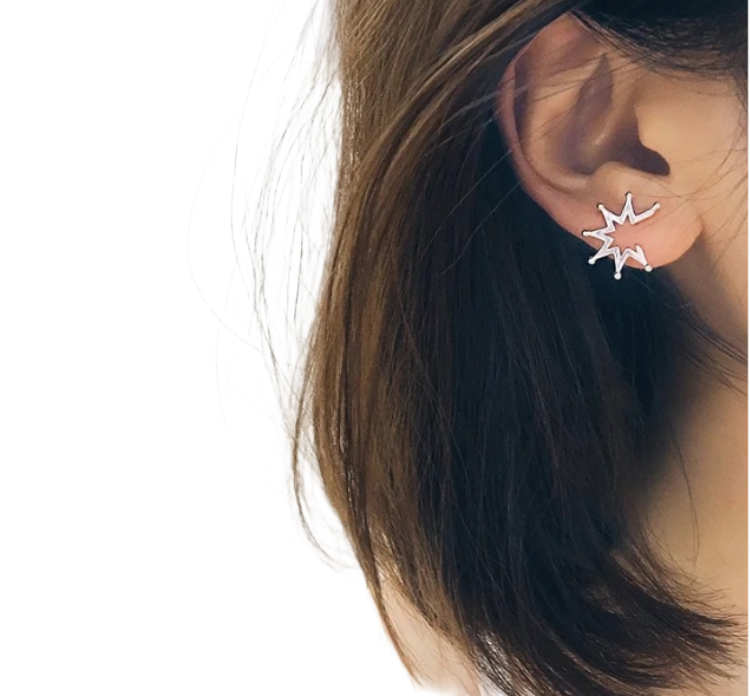 925 sterling silver sunflower Stud Earrings